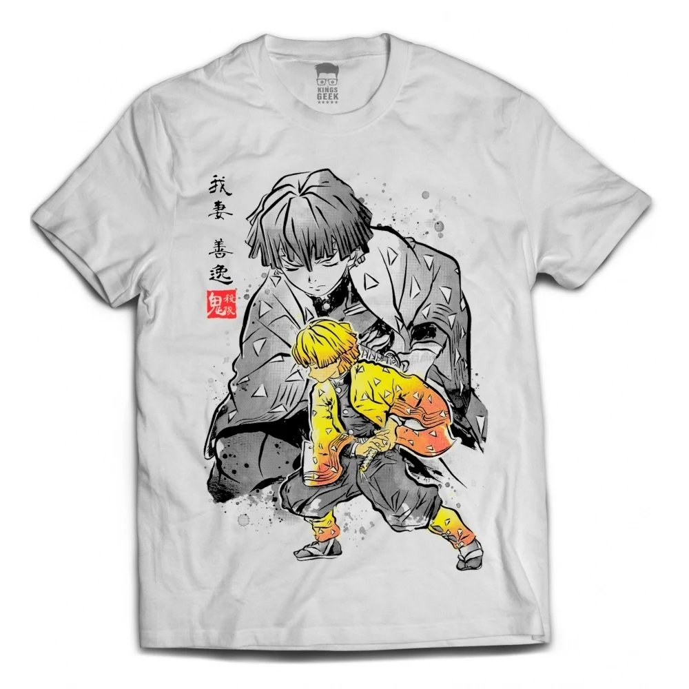 Camiseta Demon Slayer Branca — Zenitsu Agatsuma