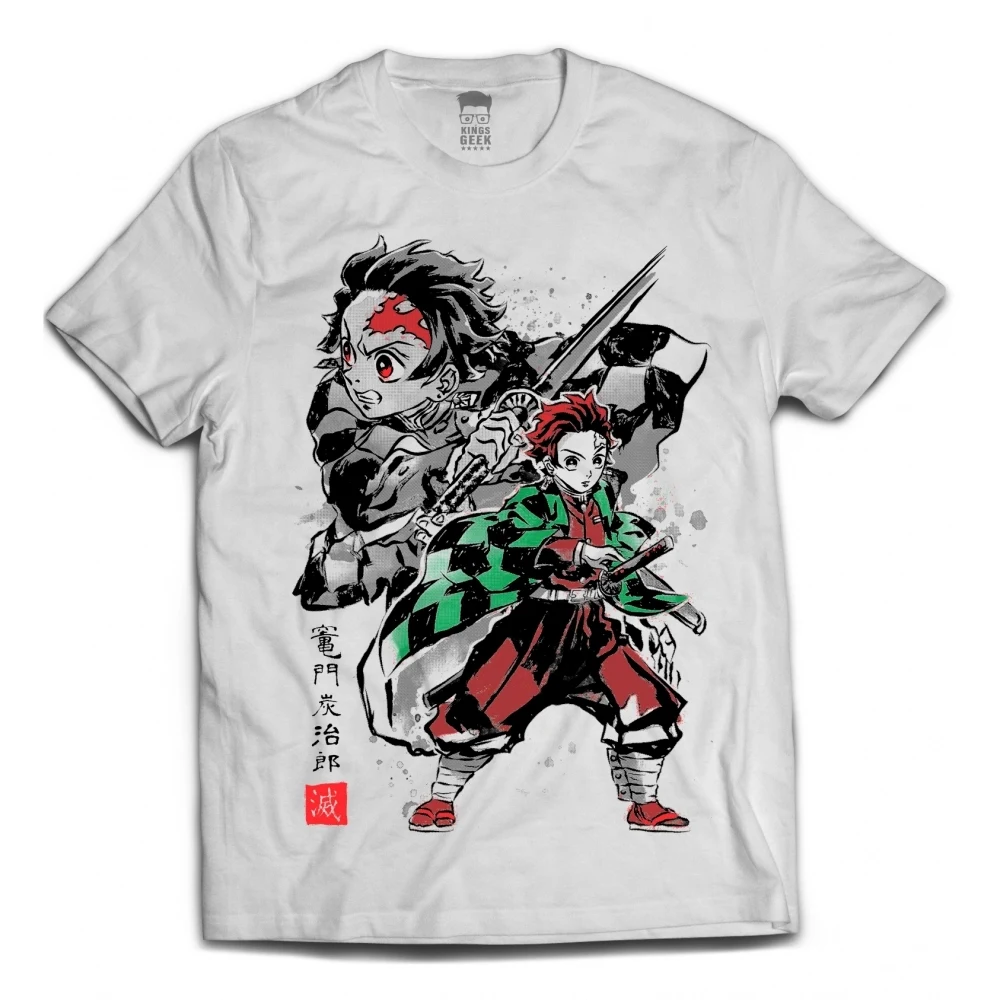 Camiseta Demon Slayer Branca — Tanjiro Kamado