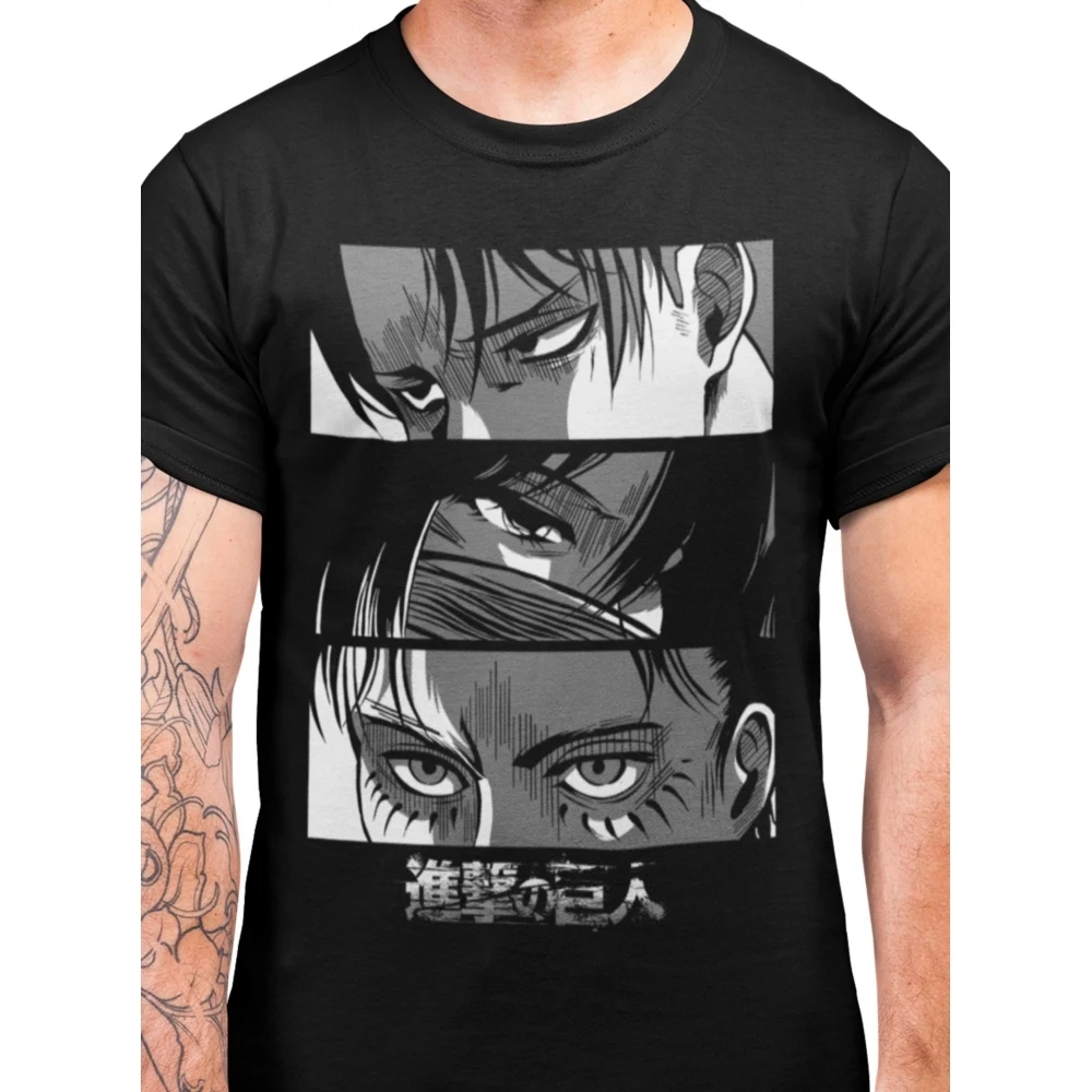 Camiseta Attack On Titan — Eren Mikasa