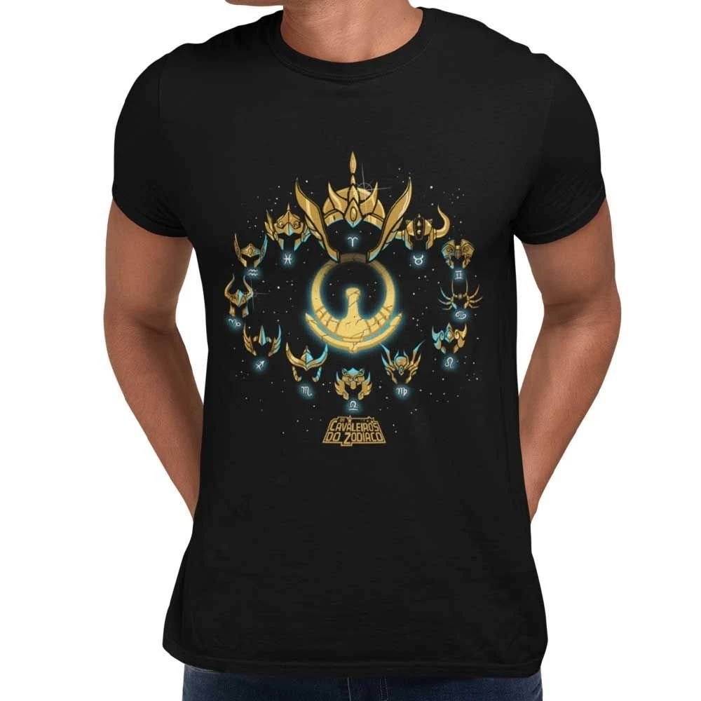 Camiseta Cavaleiros do Zodíaco — Cavaleiros de Ouro